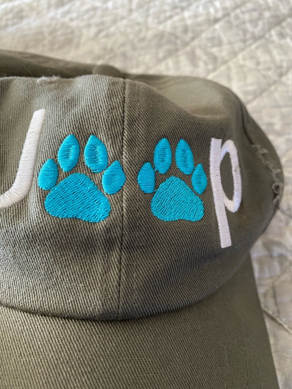 Jeep Hat with Bright Turquoise Paw Embroidery - Picture 5 of 5